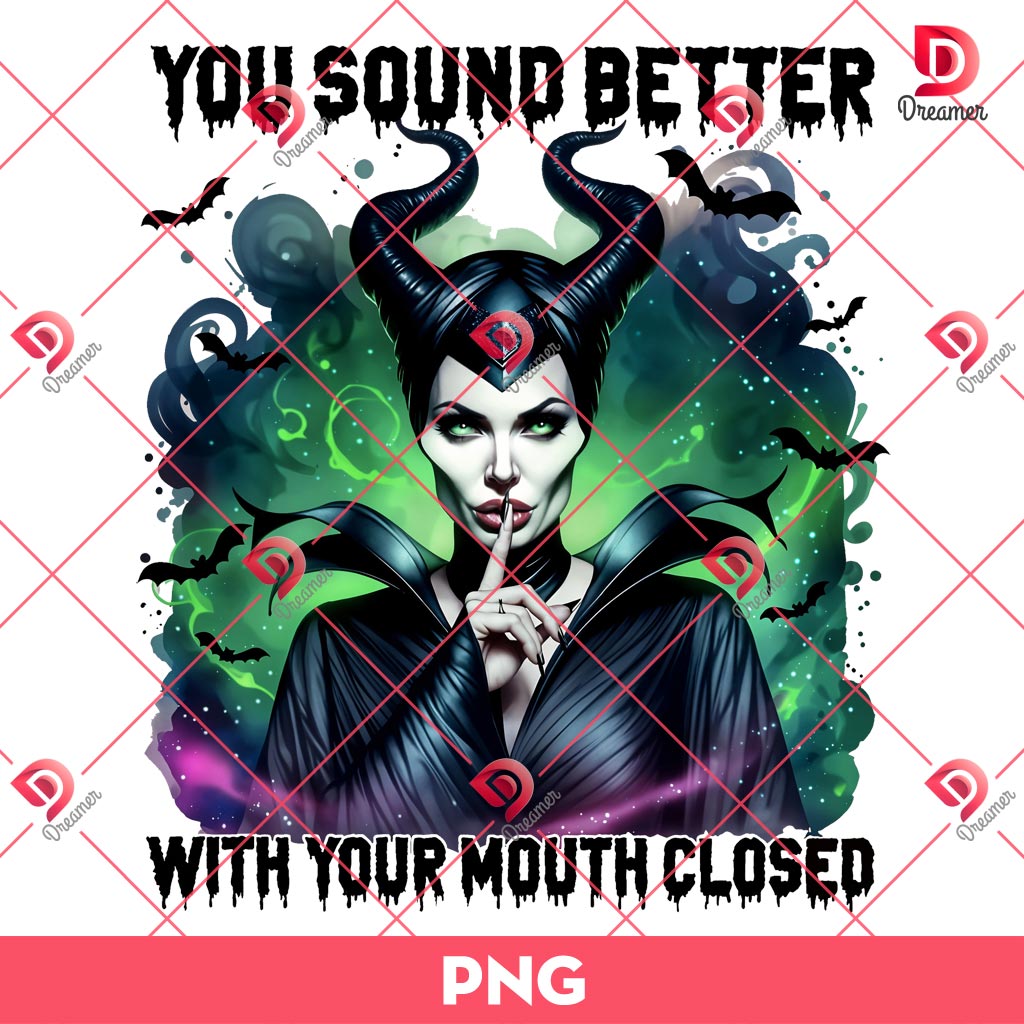 You Sound Better With Your Mouth Closed PNG, Thug Life Witches Halloween PNG, Villains Halloween PNG