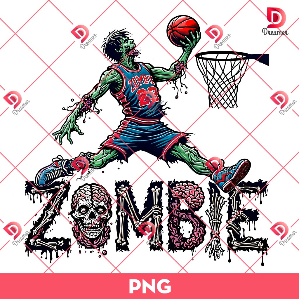 Zombie Basketball PNG, Halloween Horror Characters PNG, Scary Character Sport PNG