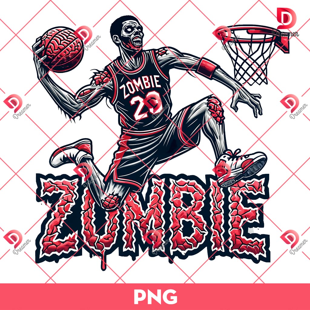 Zombie Sport Basketball PNG, Horror Characters PNG, Halloween PNG