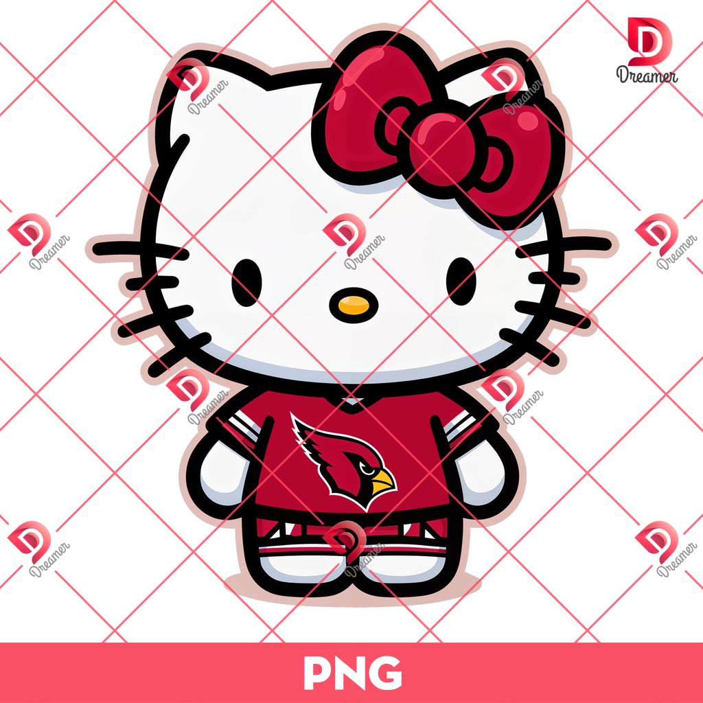 Arizona Cardinals Hello Kitty PNG, Hello Kitty NFL Football PNG