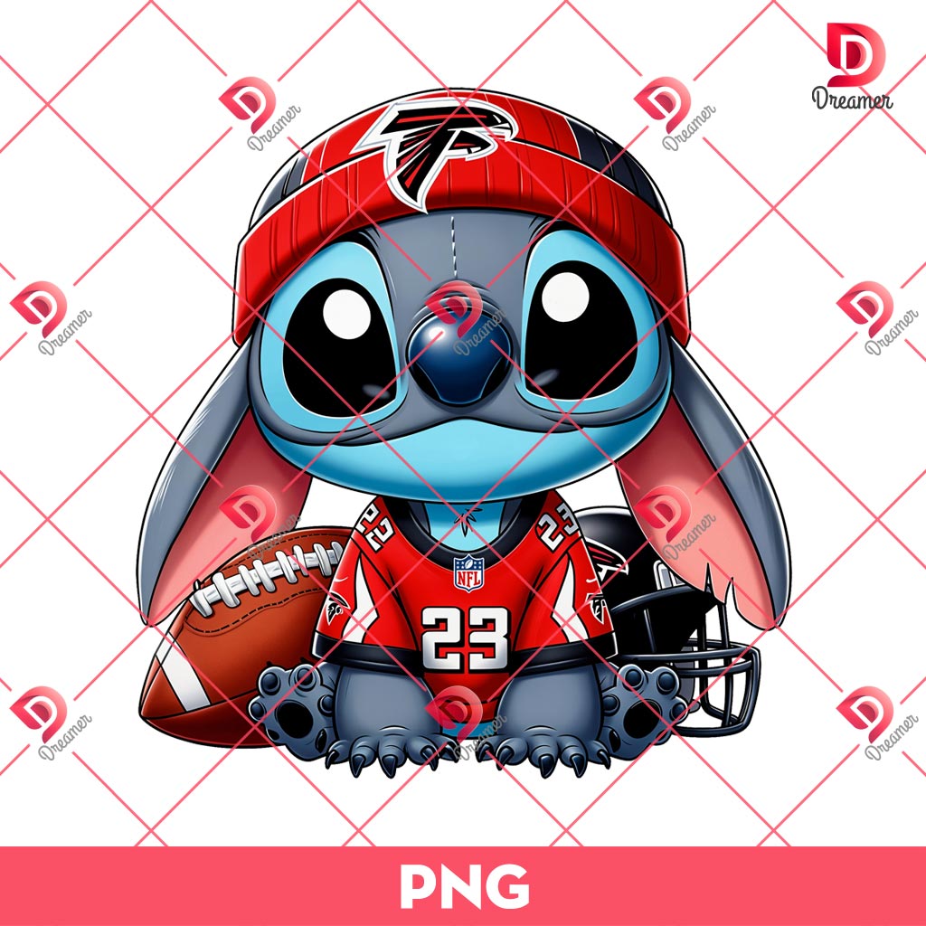 Atlanta Falcons Stitch PNG, Lilo And Stitch NFL Football PNG, Stitch Sport Football Fan PNG