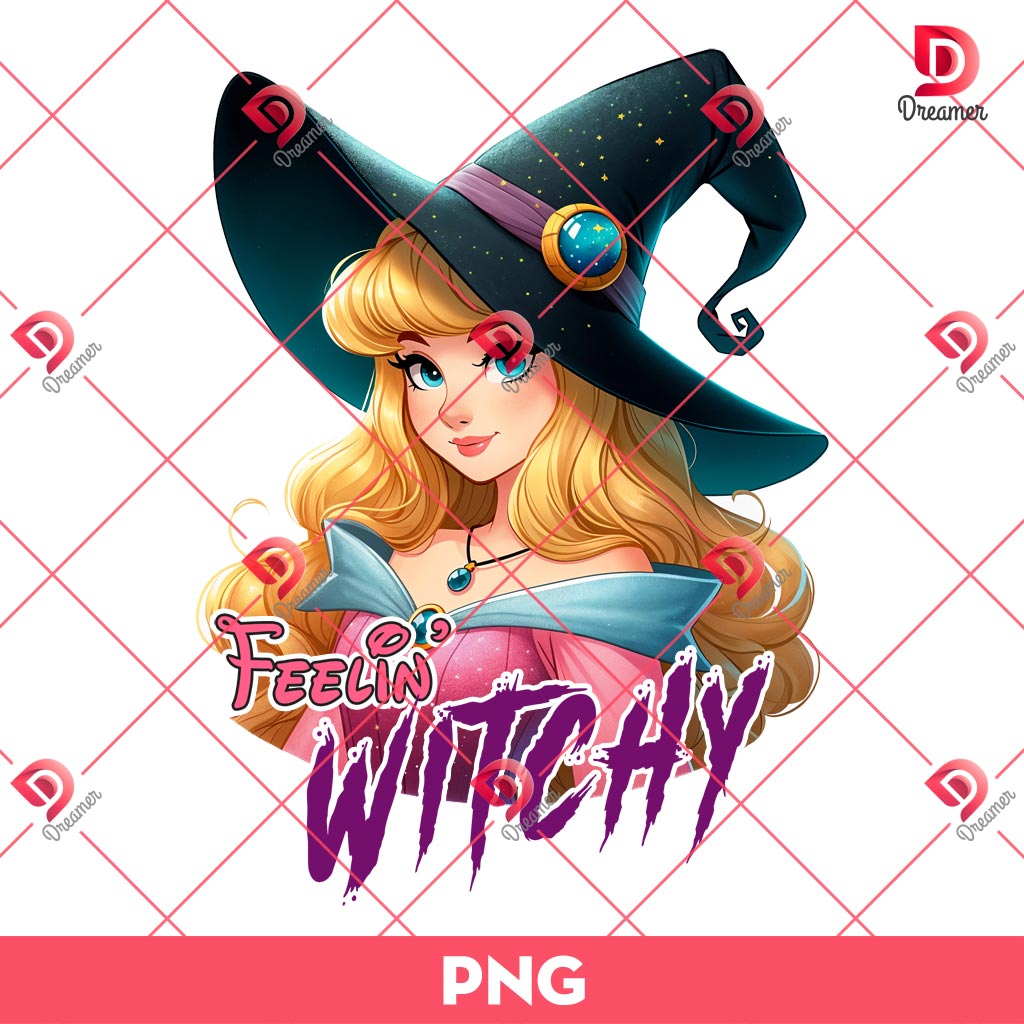 Aurora Princess Feeling Witchy PNG, Halloween Disney Princess PNG