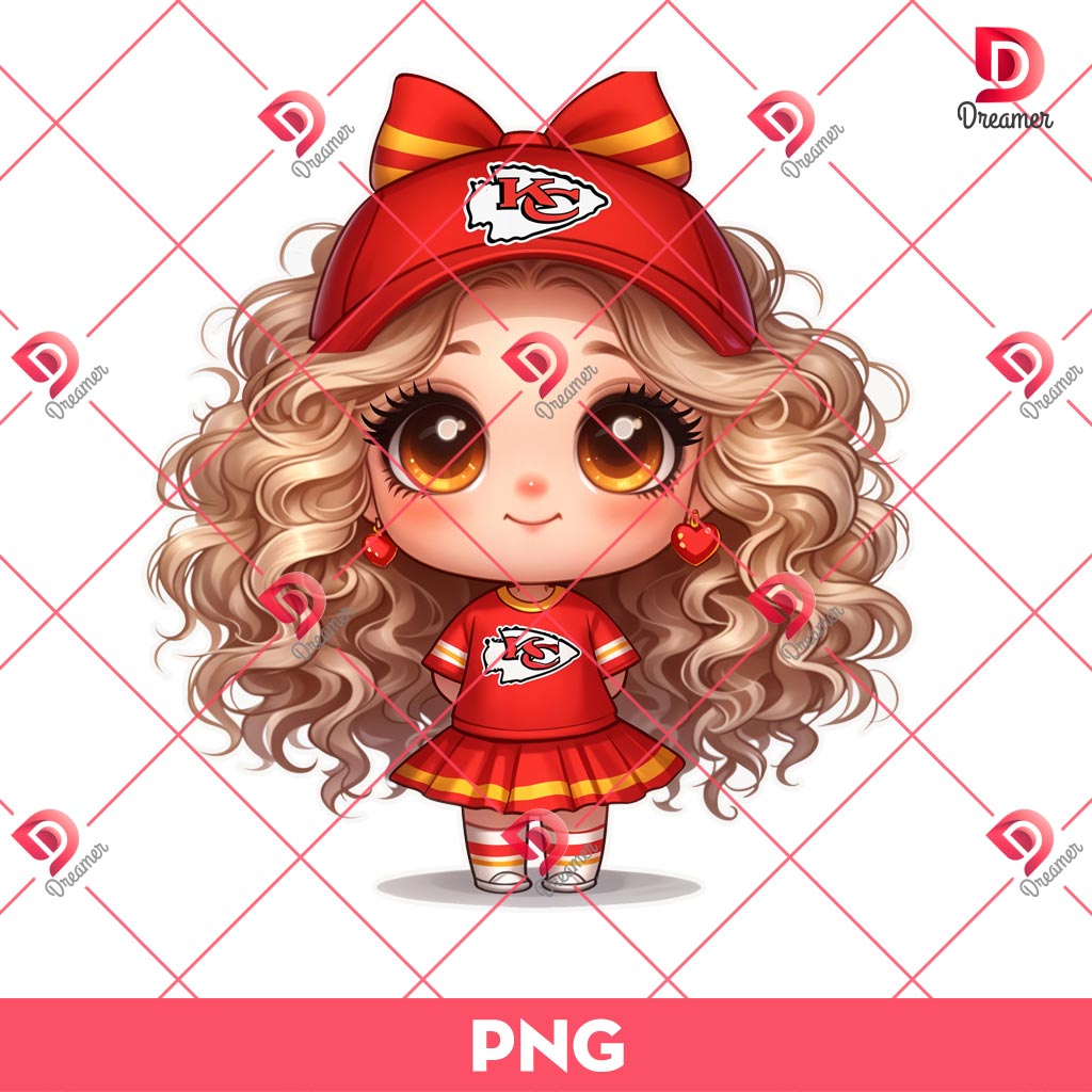 Baby Girl Kansas City Chiefs PNG, Cute Girl Football NFL Chiefs PNG