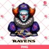 Pennywise Baltimore Ravens PNG, Horror Killer NFL Football PNG, Horror Character Halloween Sport PNG