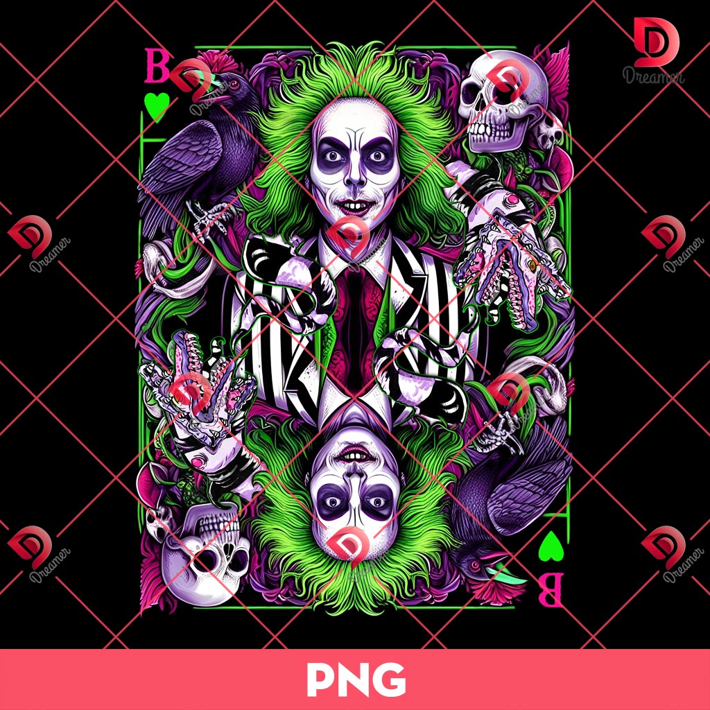 Beetlejuice Card PNG, Horror Character Halloween PNG, Beetlejuice Movie PNG