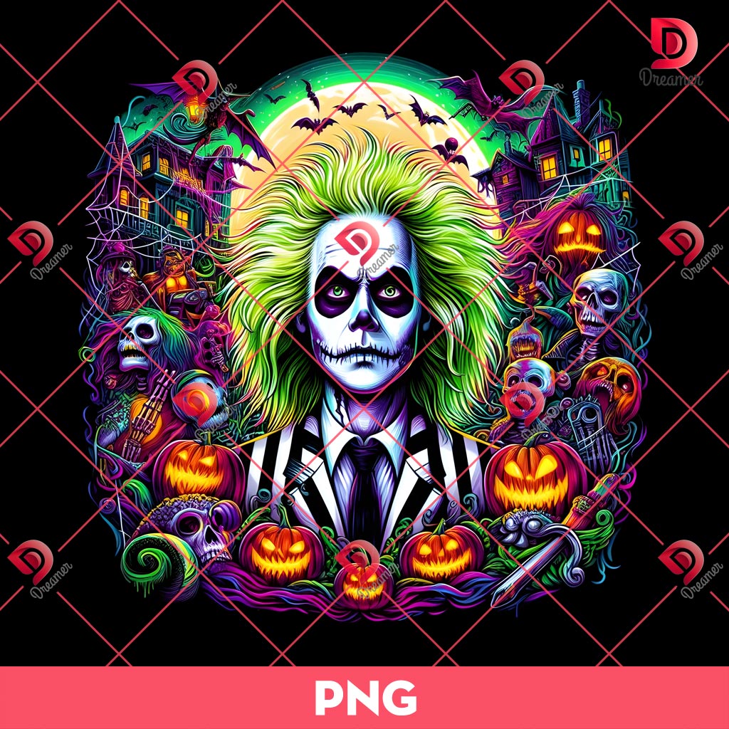 Beetlejuice Halloween PNG, Horror Killer Beetlejuice Movie PNG, Scary Movie Character Halloween PNG