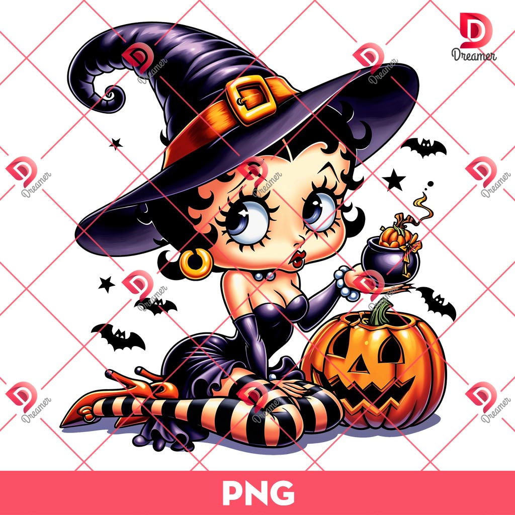 Betty Boop Witch PNG, Betty Boop Halloween PNG