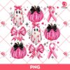 Breast Cancer Ghost PNG, Ghost Coquette Bow PNG, Halloween Ghost Cancer Awareness PNG