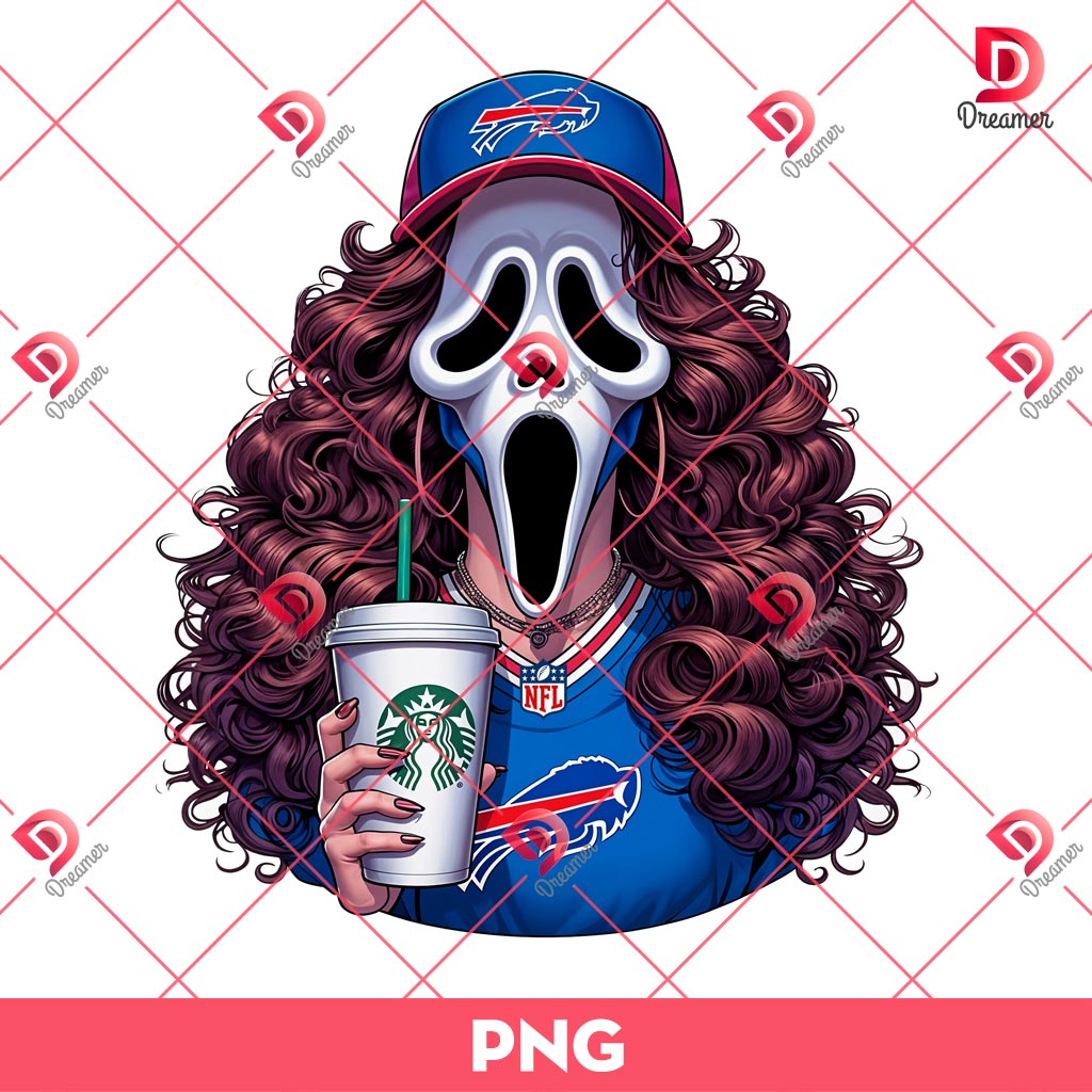 Buffalo Bills Mama Ghostface PNG, Mom Horror Ghostface NFL Football Sport PNG