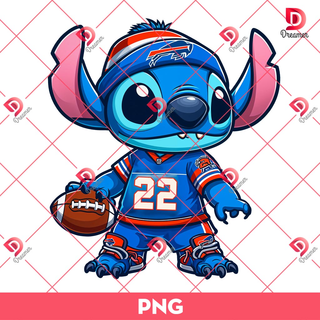 Buffalo Bills Stitch PNG, Lilo And Stitch NFL Football PNG, Stitch Sport Football Fan PNG