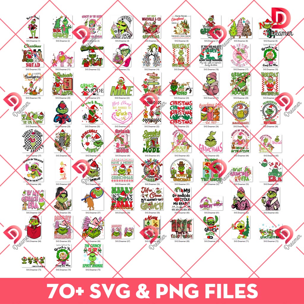Bundle Grinchmas SVG PNG, Grinch Merry Christmas SVG PNG Bundle