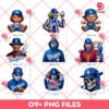 Bundle Horror Killers LA Dodgers PNG, Baseball Horror Characters Dodgers PNG Bundle