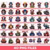 Bundle Horror Killers NFL Sport PNG, Jason Voorhees And Pennywise Football Player PNG Bundle