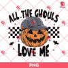 Checkered Pumpkin All The Ghouls Love Me PNG, Halloween Pumpkin PNG
