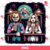 Chucky And Tiffany Halloween Coffee PNG, Horror Characters Halloween PNG