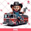 Chucky Las Vegas Raiders On A Fire Truck PNG, Horror Chucky Raiders Football PNG