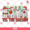 Cute Ghost Tis The Season PNG, Ghost Halloween PNG, Ghost Merry Christmas PNG