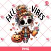 Cute Messy Bun Girl Fall Vibes PNG, Little Girl Halloween PNG