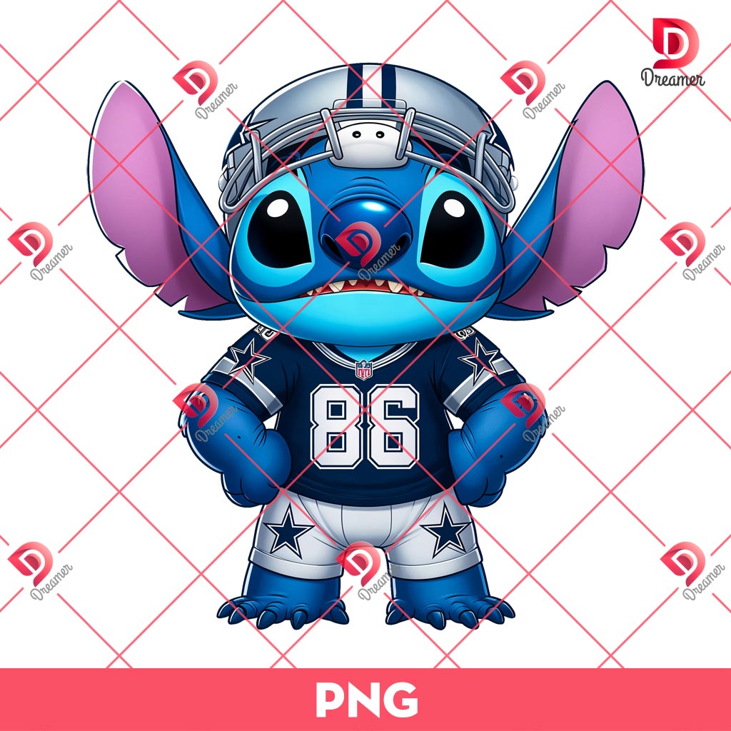 Dallas Cowboys Stitch PNG, Lilo And Stitch NFL Football PNG, Stitch Sport Football Fan PNG