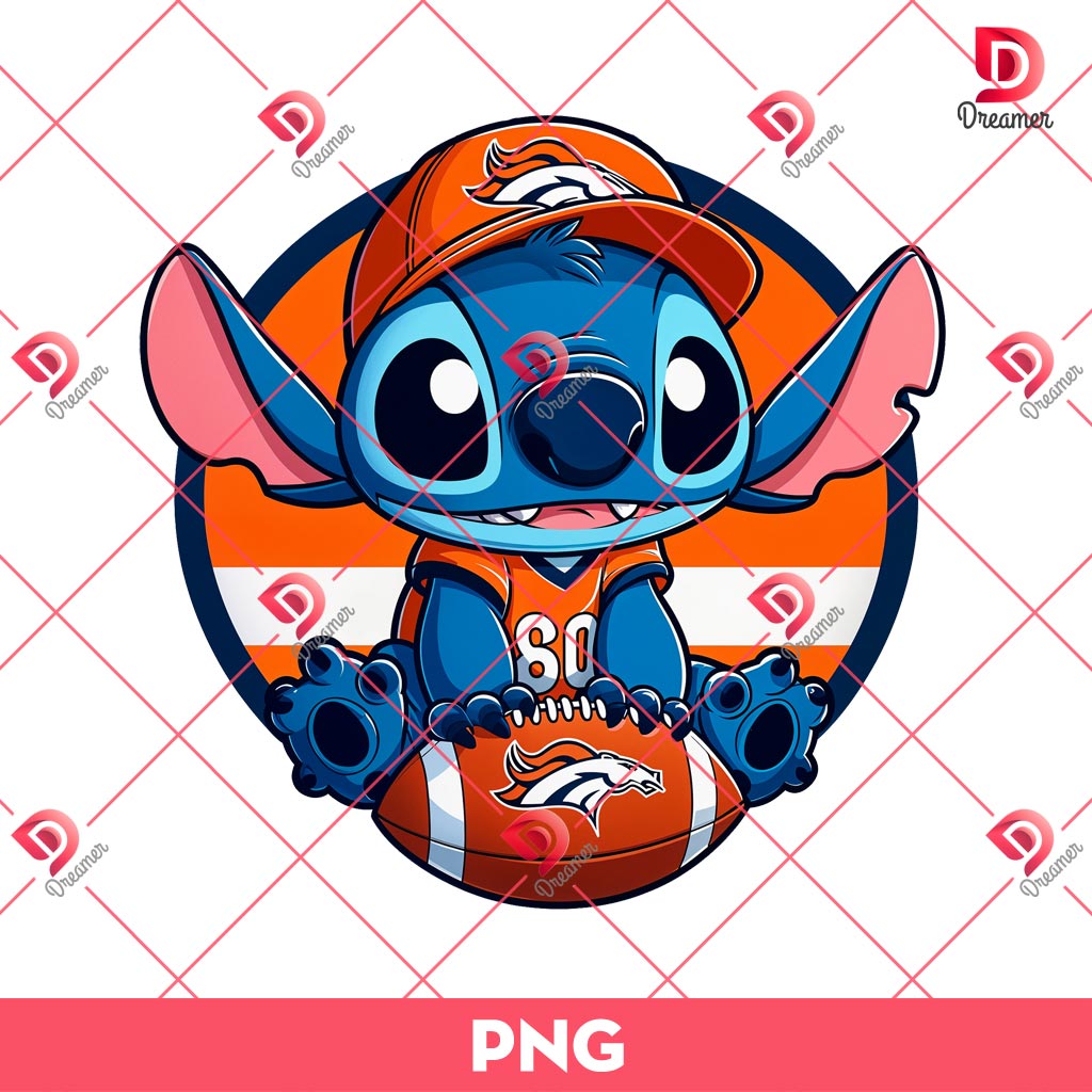 Denver Broncos NFL Football Stitch PNG, Stitch Football Denver Broncos PNG