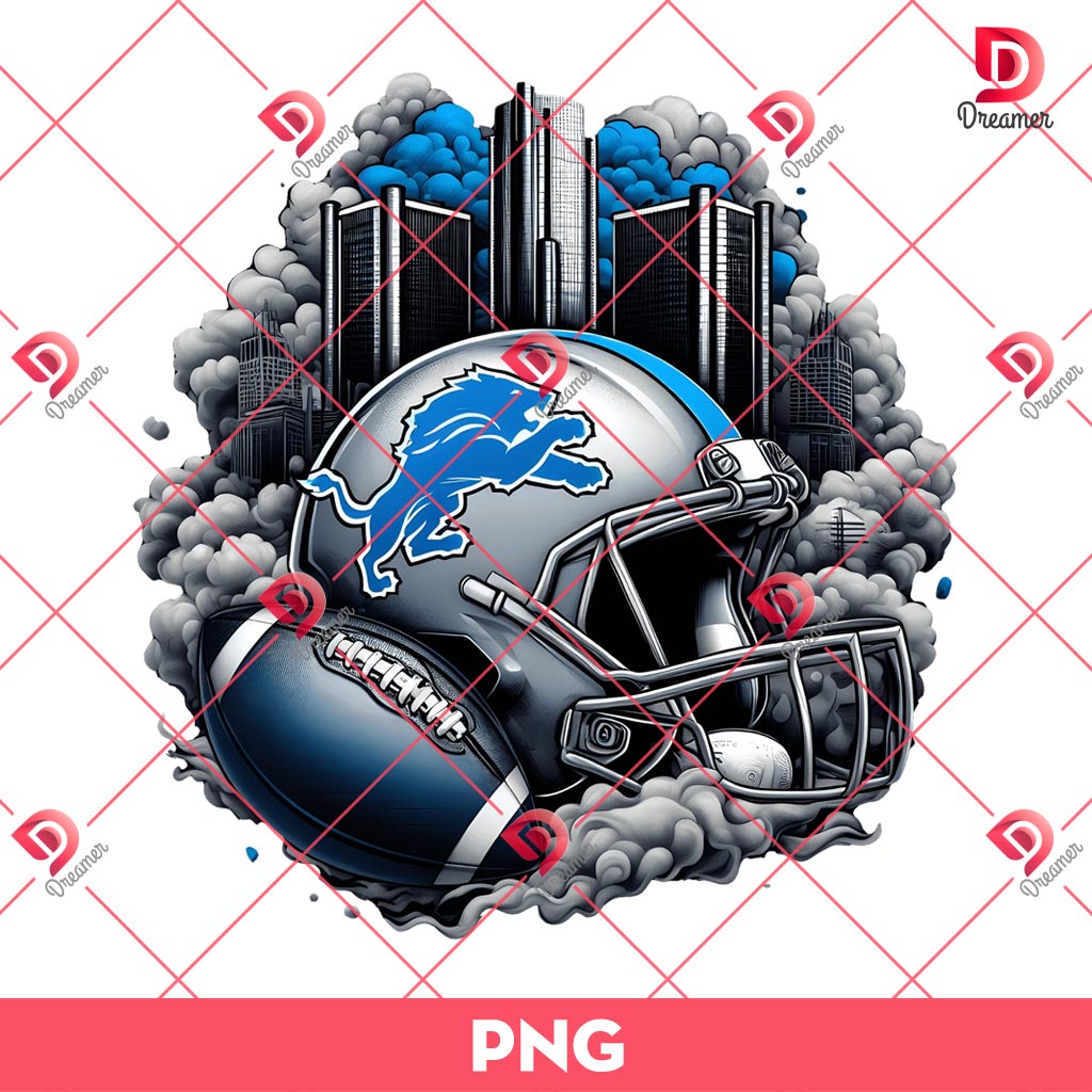 Detroit Lions NFL Helmet PNG, Smoke Helmet NFL Football Teams PNG