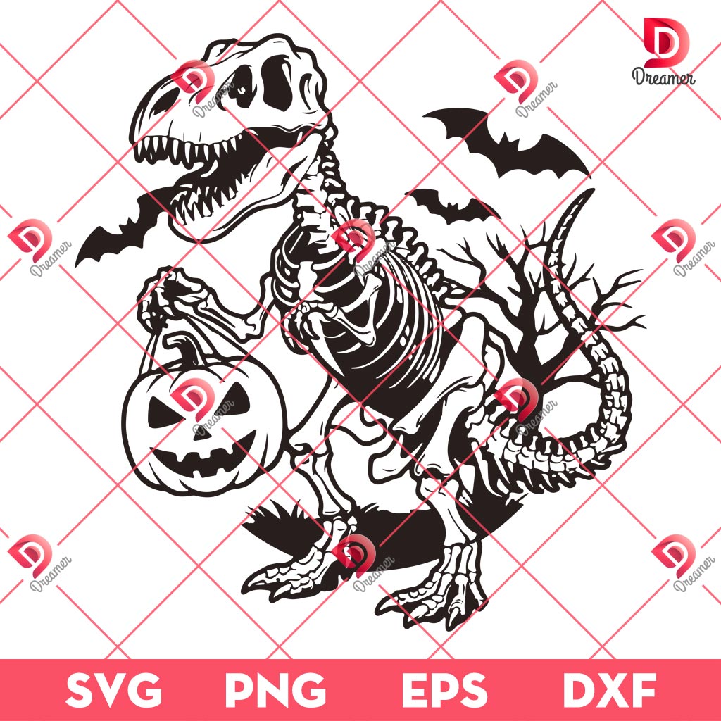 Dinosaur Halloween SVG PNG, Spooky T-Rex SVG PNG