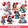 Disney Princess Pennywise PNG Bundle, Horror Characters x Disney Princess PNG Bundle