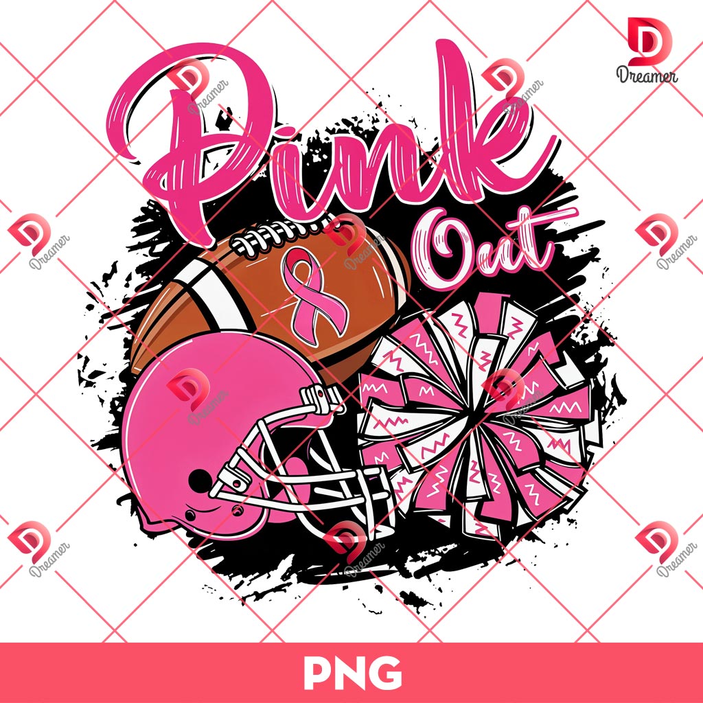 Football Pink Out Breast Cancer Football PNG, Breast Cancer Pink Out Football PNG