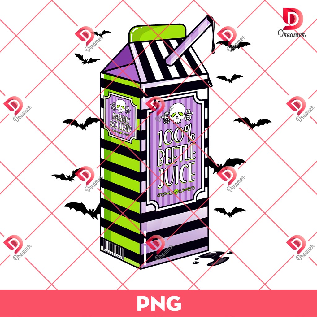 Fruit Juice Box 100 Percent Beetlejuice PNG, Funny Horror Movie PNG, Beetlejuice PNG