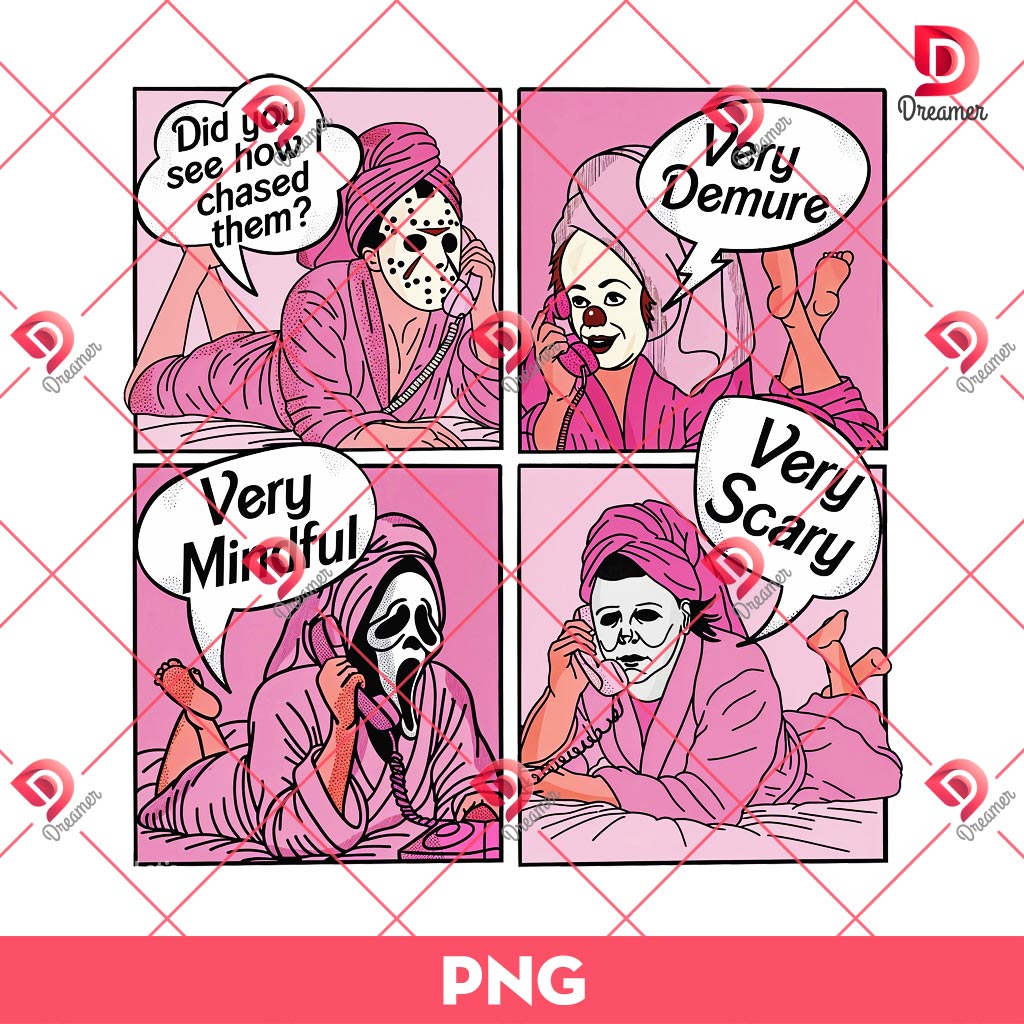 Funny Horror Characters PNG, Horror Ladies Halloween PNG, Did You See How I Chased Them PNG