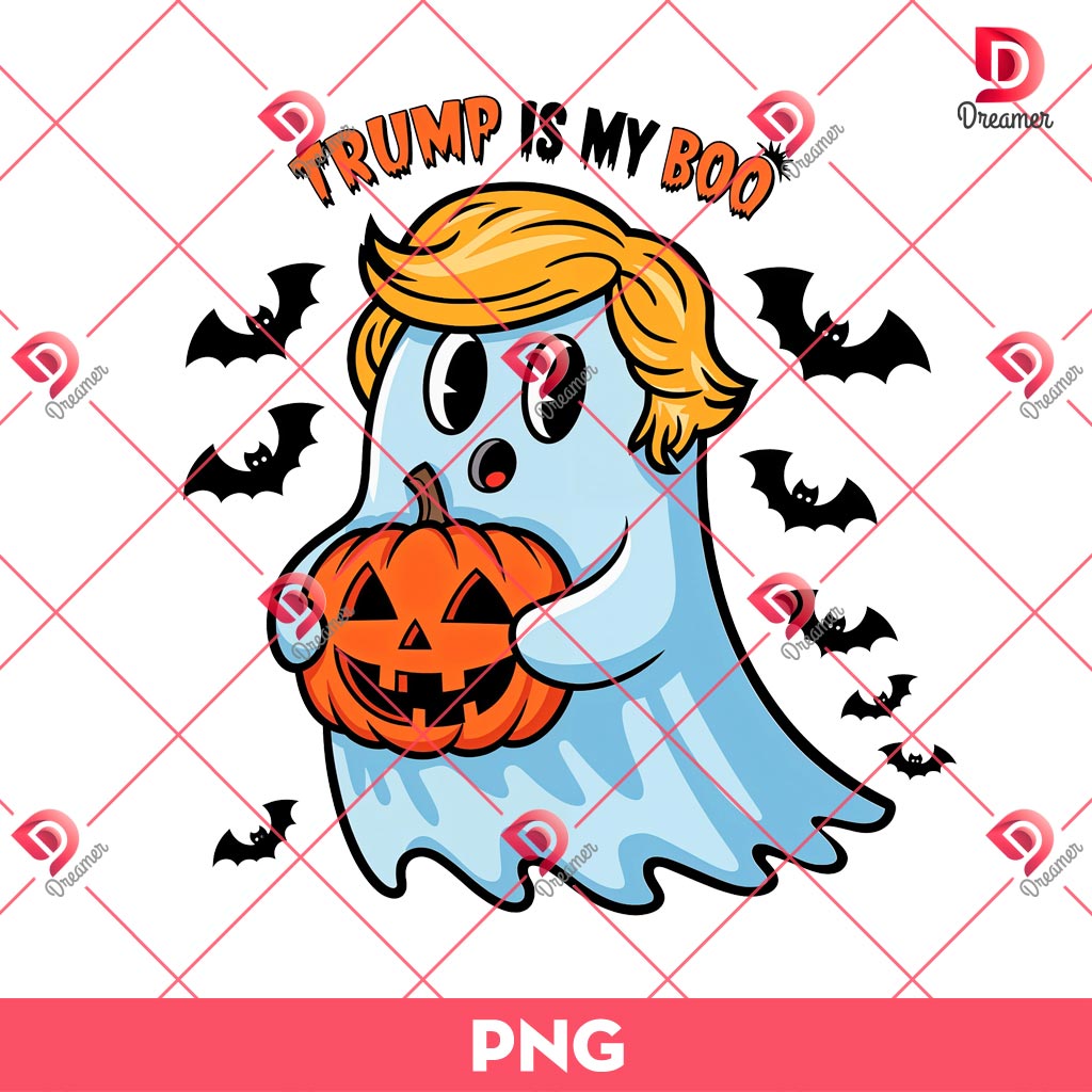 Funny Trump Is My Boo Halloween PNG, Trumpkin PNG, Pumpkin Trump Halloween PNG