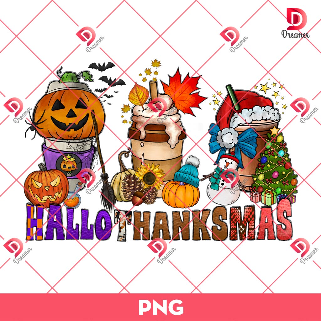 Hallothanksmas PNG, Holiday Cups PNG
