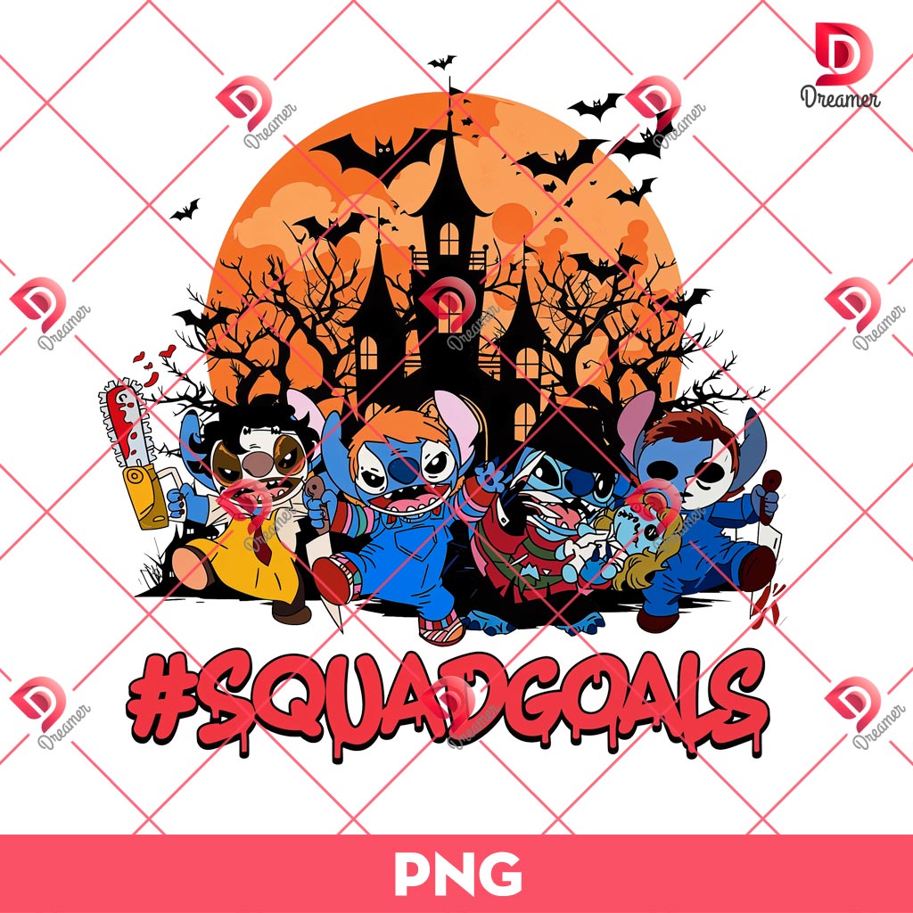 Halloween Disney Stitch Squadgoals PNG, Stitch Horror Killers Halloween PNG