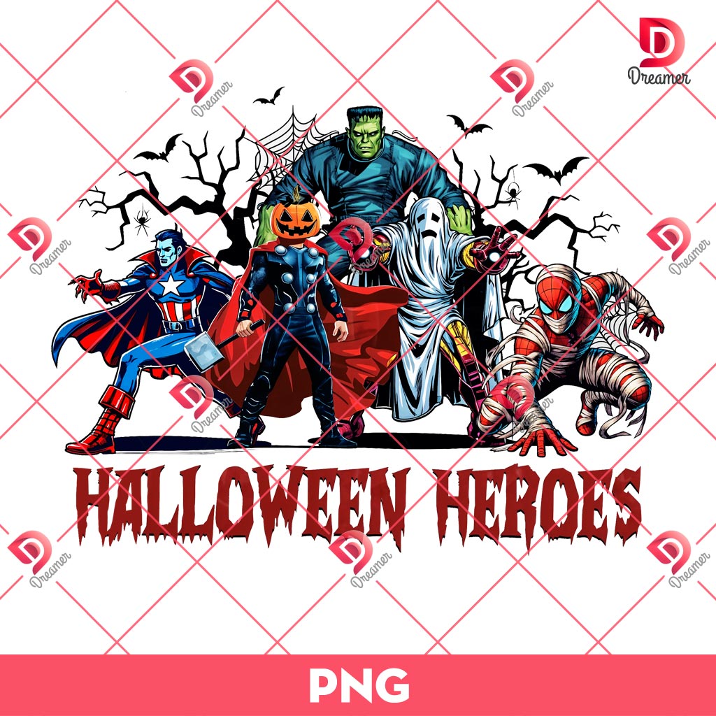 Halloween Heroes PNG, Superhero Halloween PNG