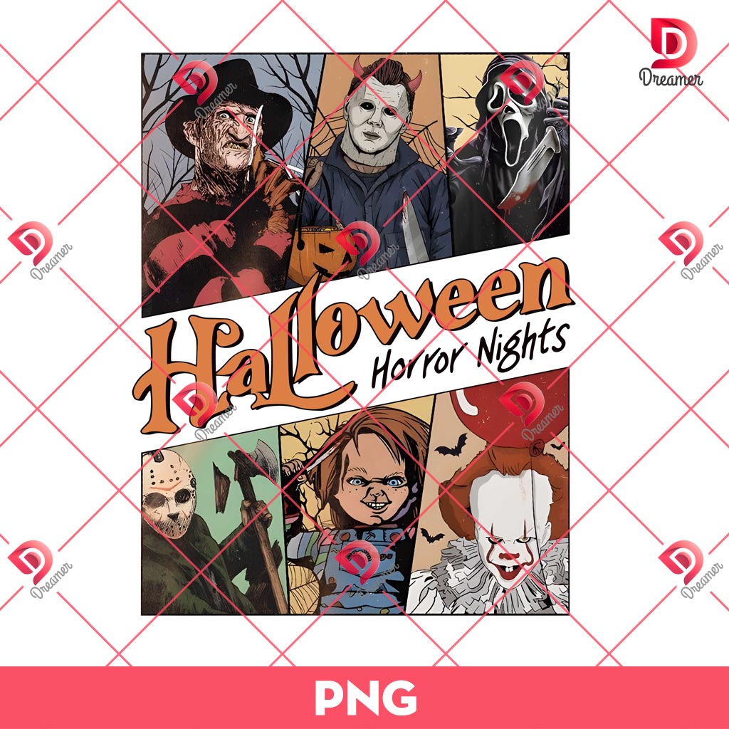 Halloween Horror Nights PNG, Horror Killers Halloween PNG