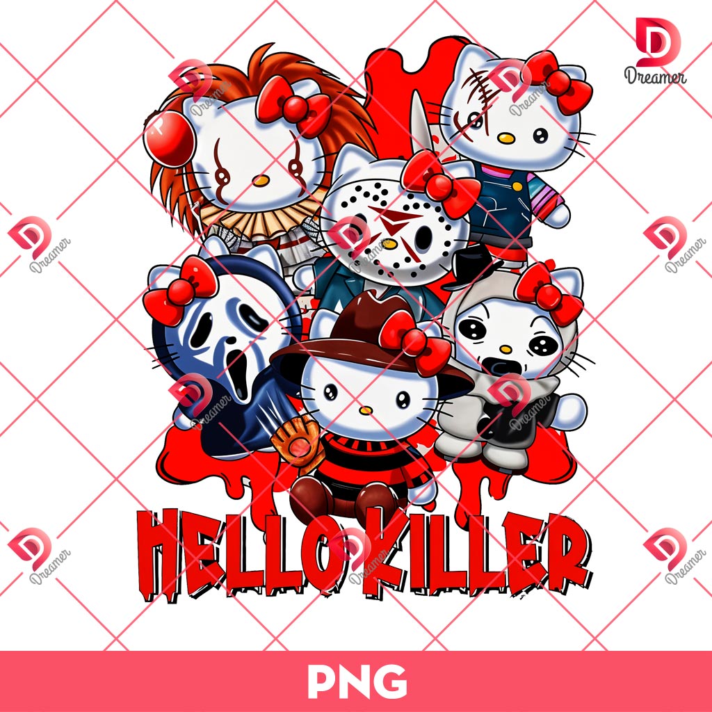 Hello Killer PNG, Horror Killers Hello Kitty PNG, Halloween Hello Killers PNG