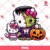 Hello Kitty Frankenstein Halloween PNG, Cute Kitty Halloween PNG