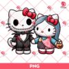 Hello Kitty Nightmare Couple PNG, Hello Kitty Jack Skellington And Sally PNG, Halloween Horror Couple PNG