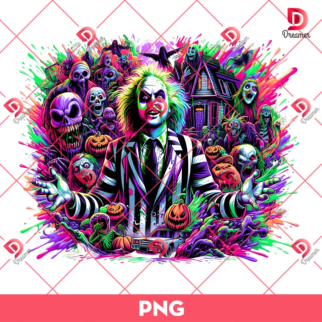 Horror Beetlejuice PNG, Scary Movie Character PNG, Horror Halloween PNG