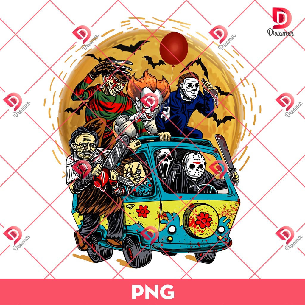 Horror Characters PNG, Scary Halloween Movie PNG, Horror Friends Halloween PNG