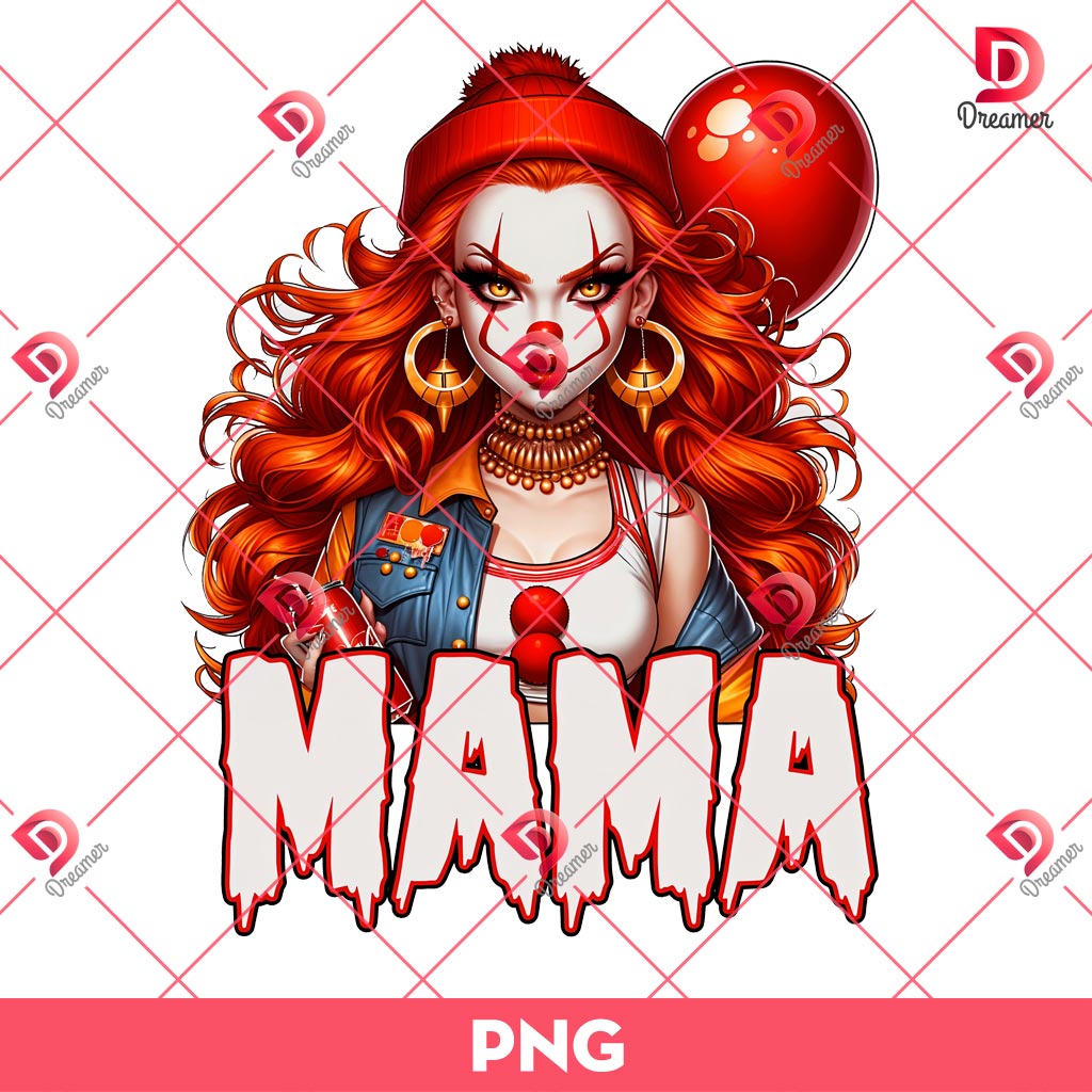 Horror Mama Pennywise Halloween PNG, Mama Horror Characters PNG