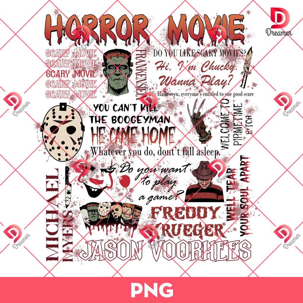 Horror Movies PNG, Scary Movie Halloween PNG, Horror Characters PNG