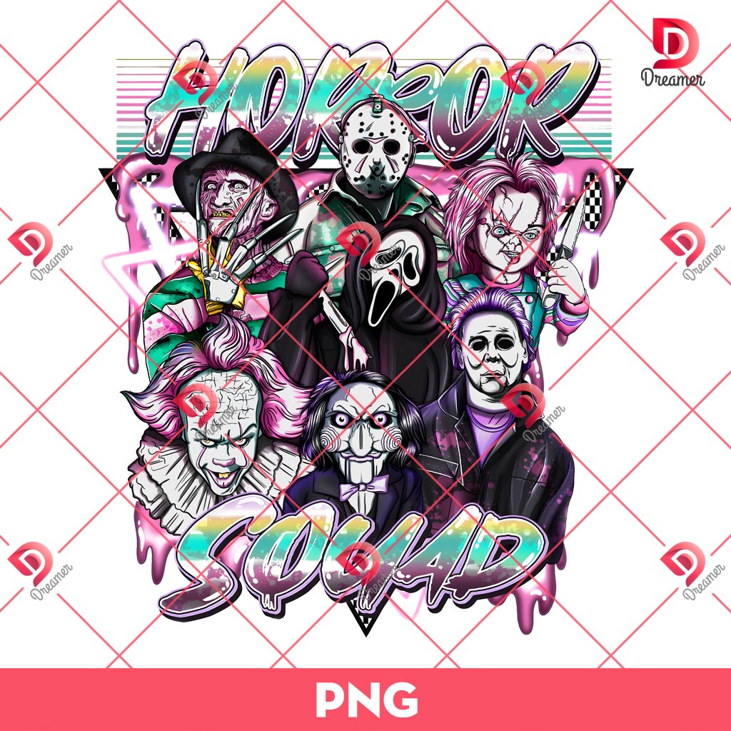 Horror Squad PNG, Scary Movies Halloween PNG, Horror Killers Halloween PNG