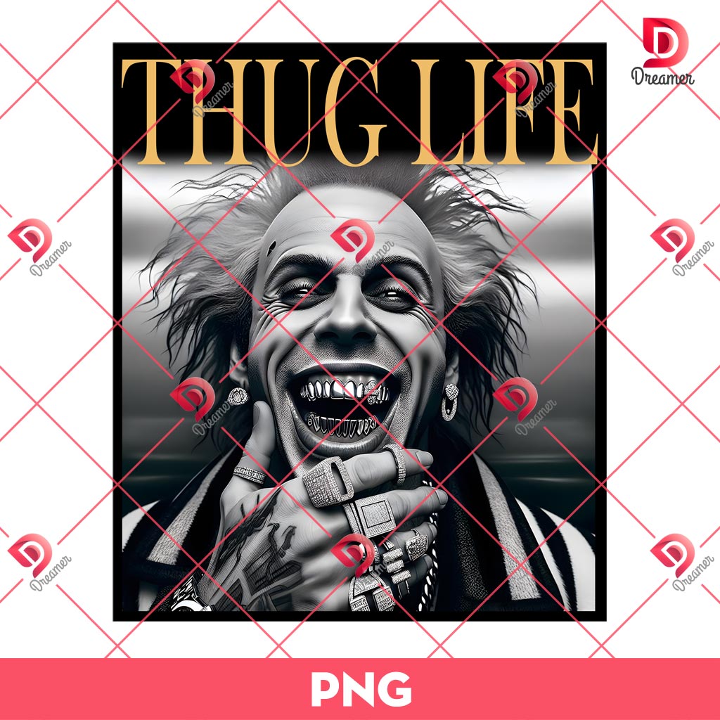 Horror Thug Life PNG, Thug Life Beetlejuice Halloween PNG