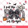I Put The Boo In Boujee PNG, Ghost Coquette Halloween PNG, Cute Boo Coquette Bow Halloween PNG