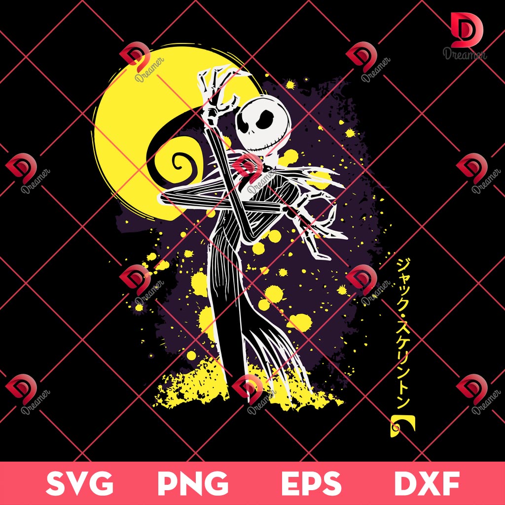Jack Skellington Halloween SVG PNG, Nightmare Before Christmas SVG PNG, Scary Characters Halloween SVG PNG