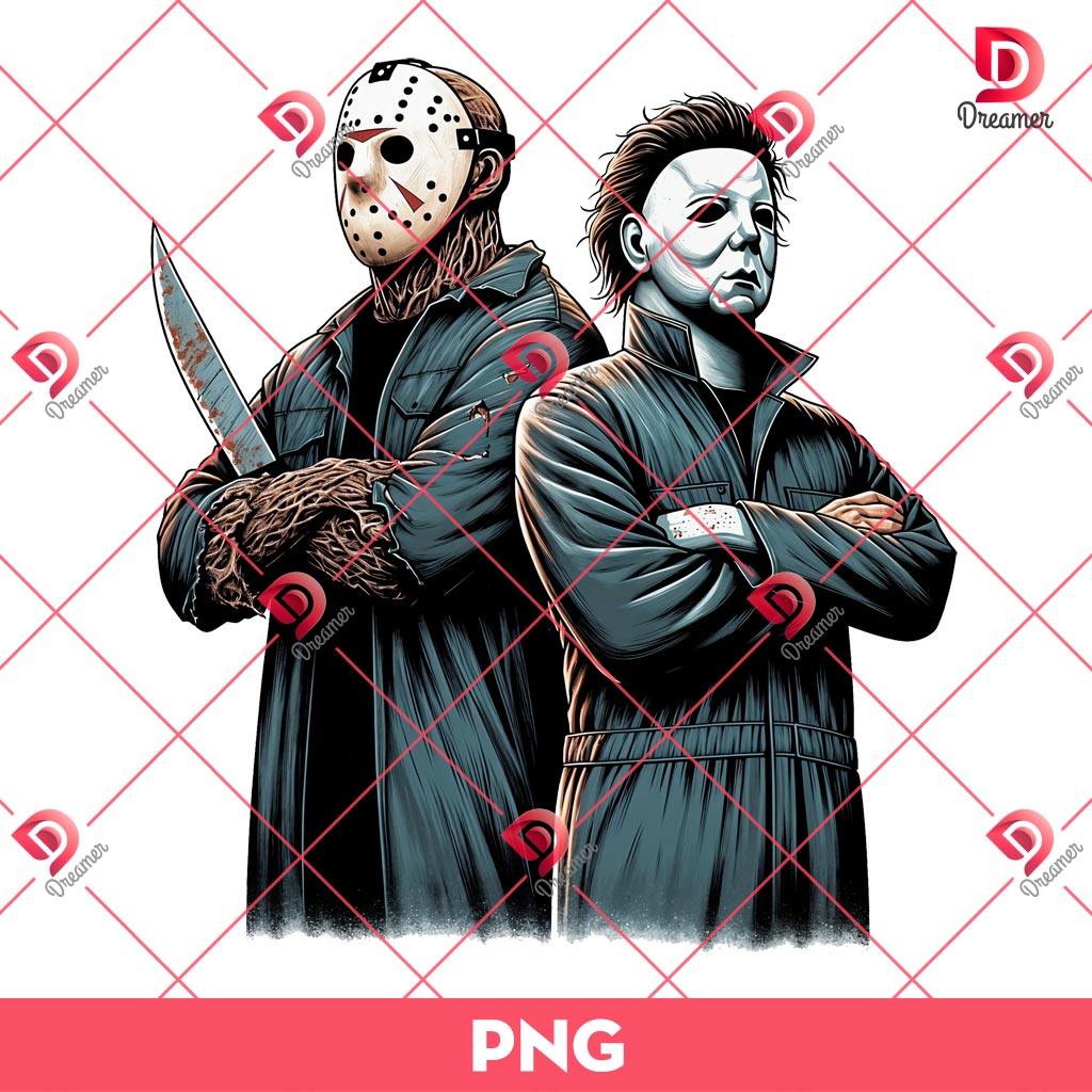 Jason Voorhees And Michael Myers PNG, Horror Killers Halloween PNG, Scary Movie Characters PNG
