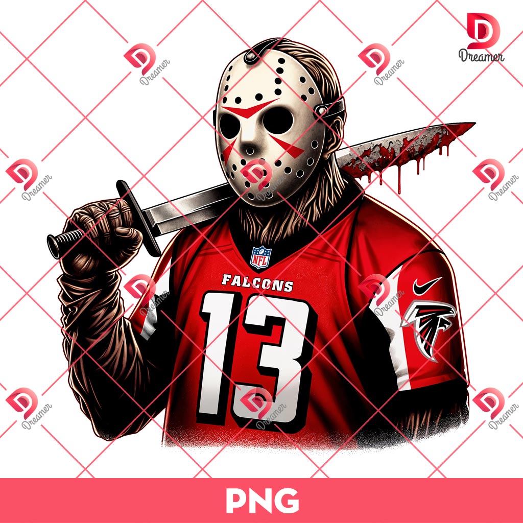 Jason Voorhees Atlanta Falcons PNG, Horror Killer Jason NFL Football PNG