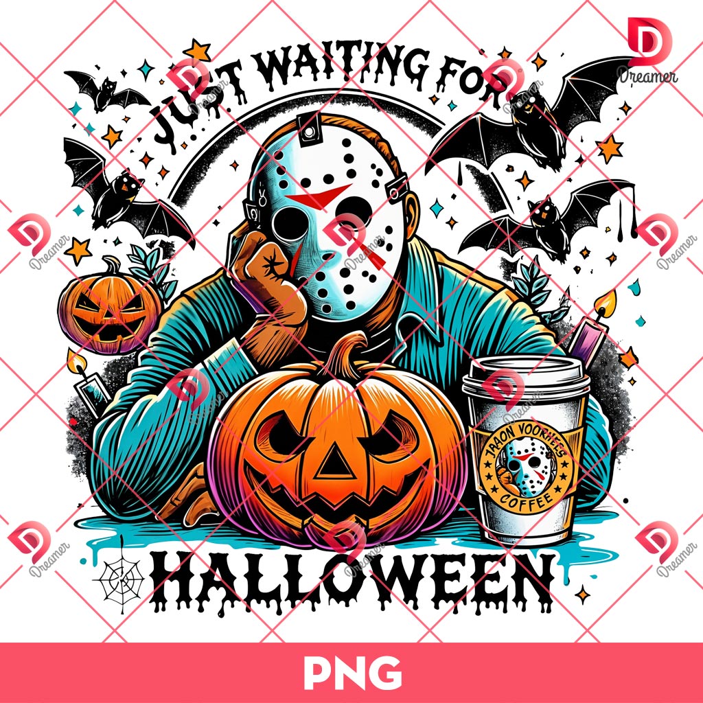 Jason Voorhees Just Waiting For Halloween PNG, Horror Killers Halloween PNG