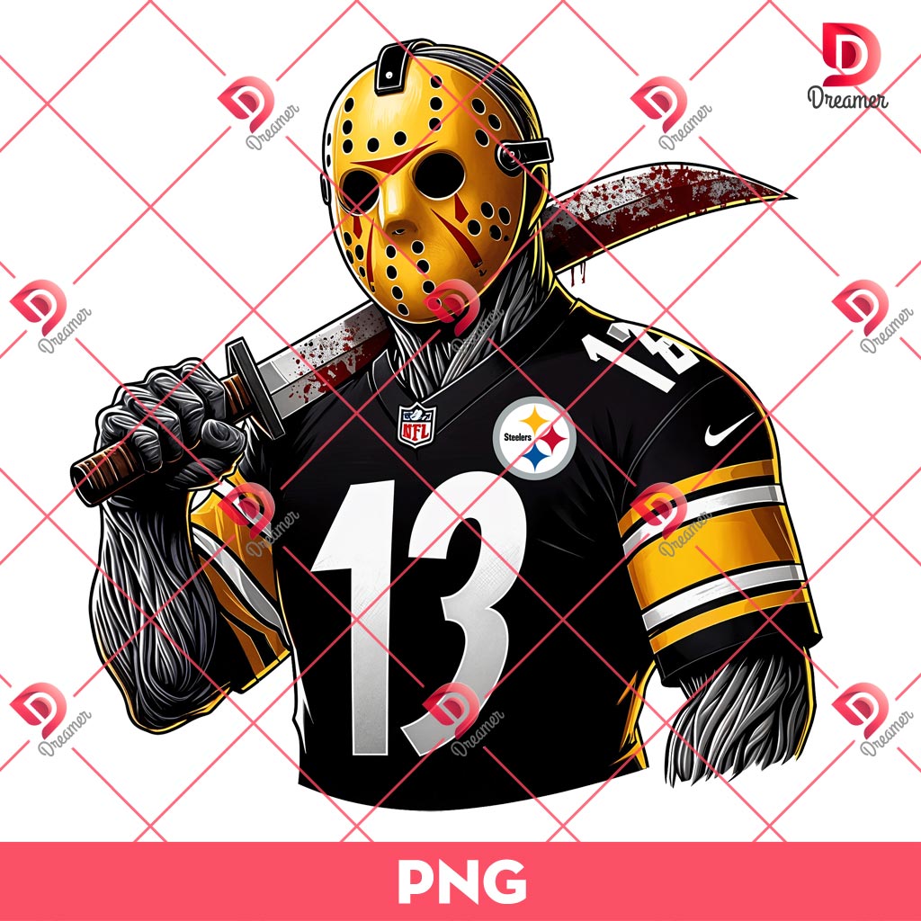 Jason Voorhees Pittsburgh Steelers PNG, Horror Killer Jason NFL Football PNG